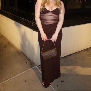 WHITE FOX CALL ME UP MAXI CHOCOLATE DRESS XL